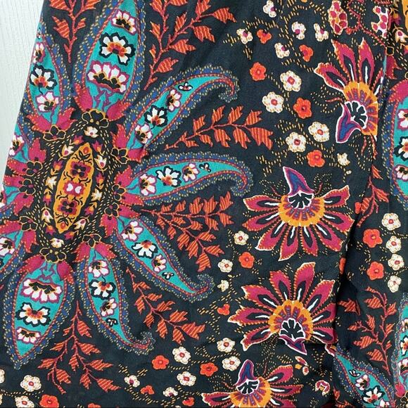 BCBG Ruffle Hem Culotte Pants Floral Boho Hippie XS - Picture 6 of 10